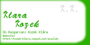 klara kozek business card
